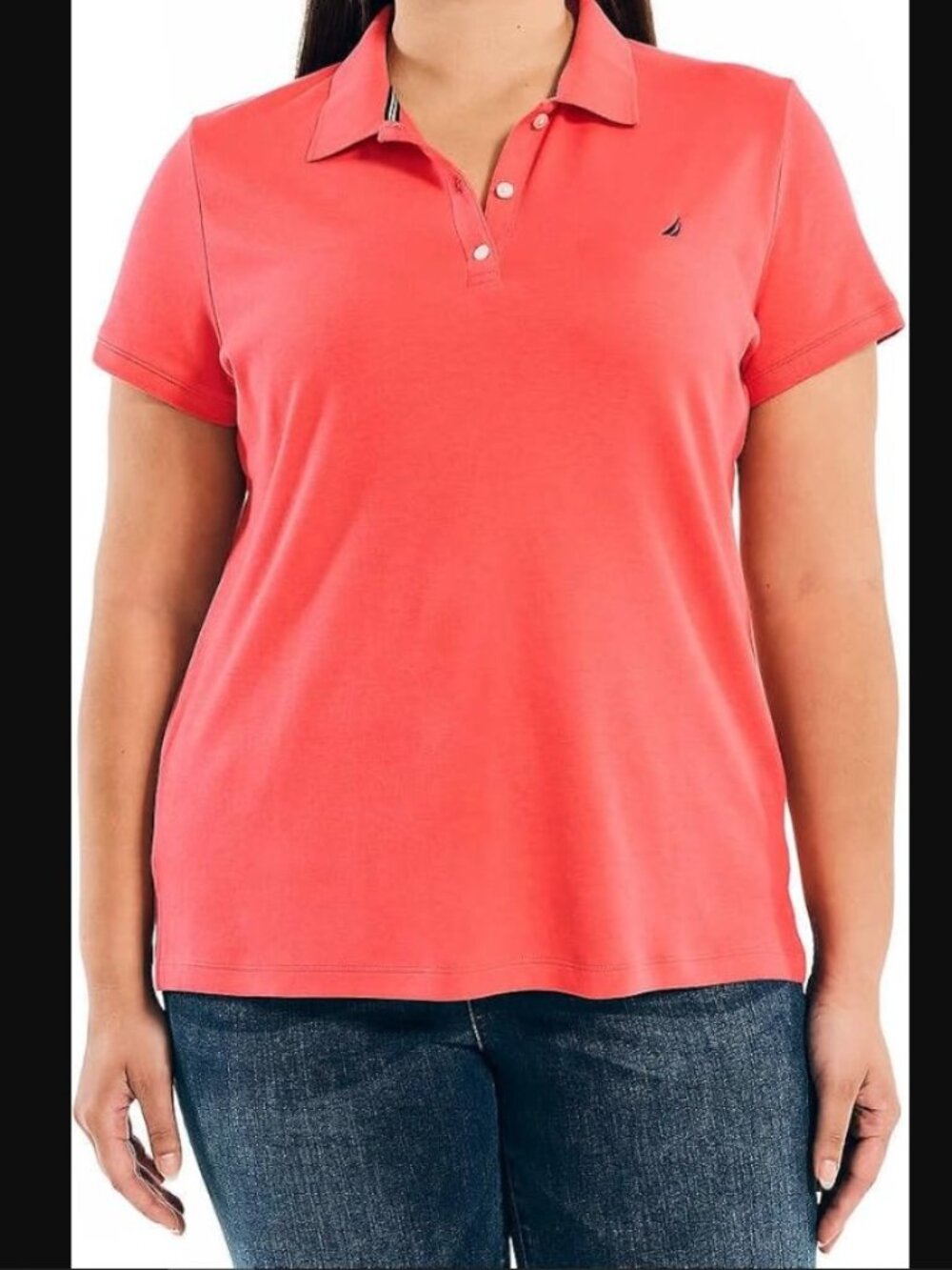 Nautica Women's Pink Polo Top